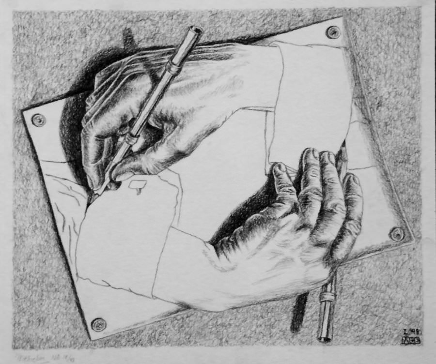 Drawing Hands @ C. M. Escher